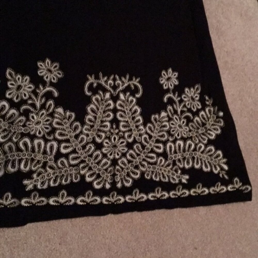 INC International Concepts Embroidered Gold DRESS Stretchy Flattering Petite - Picture 4 of 6